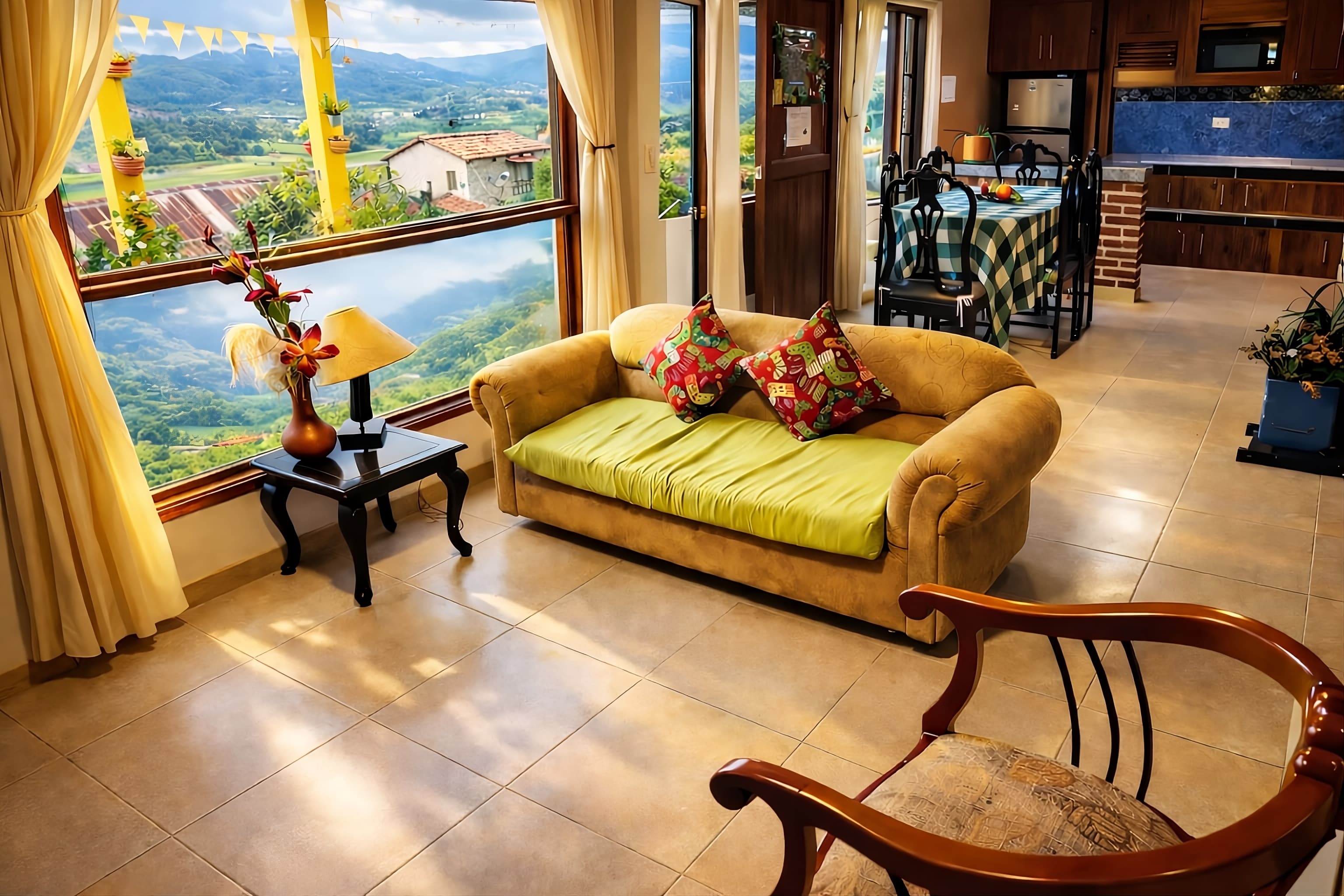 Cabaña con fogata y parrilla para 7 en Paipa